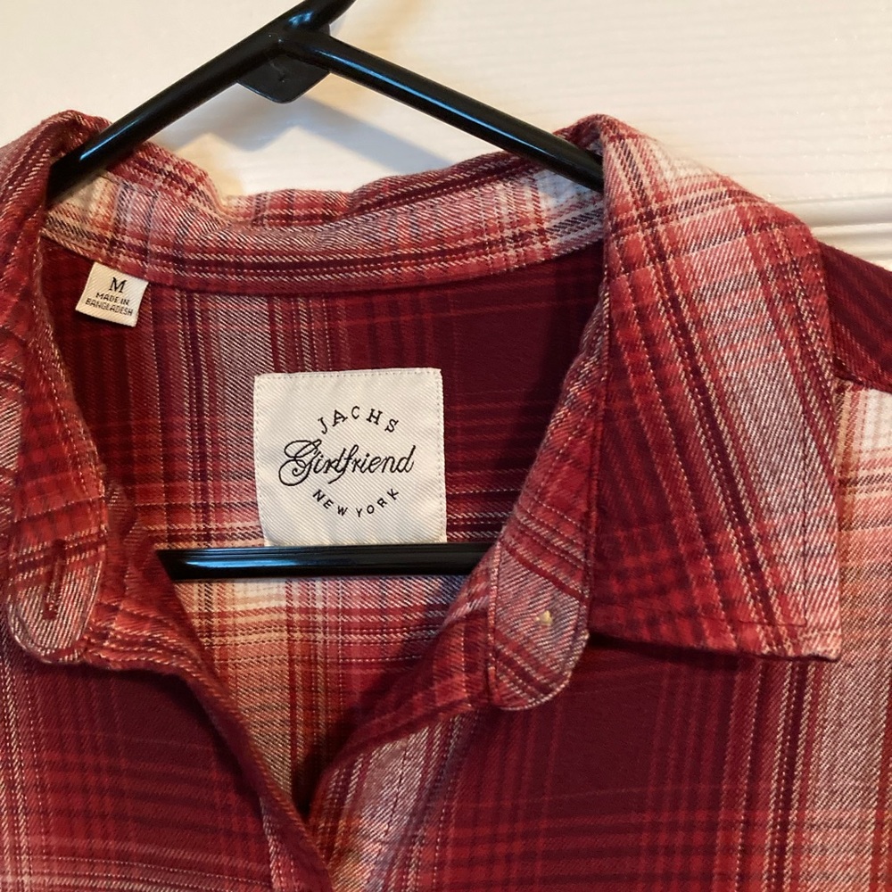 JACHS Girlfriend Burgundy Flannel Shirt - Picture 3 of 3